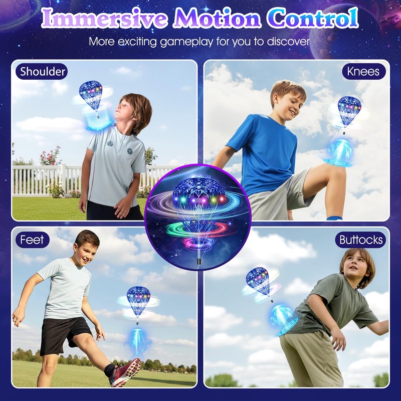 Bouncing Fly Ball, Magic Hover Spinner with Dazzling Lights, Floating