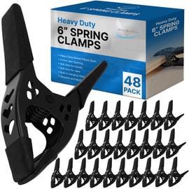 Lot of 48-6" inch Spring Clamp Large Super Heavy Duty Spring Metal - 2.5 inch Jaw opening (Lot of 48 - All Black)