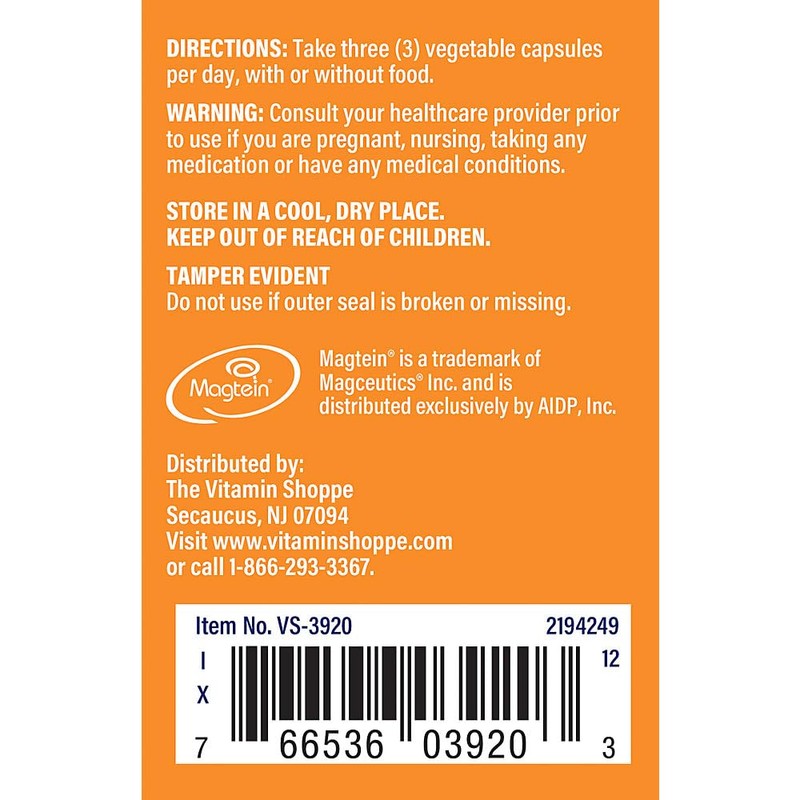 The Vitamin Shoppe Magnesium - Muscle Relaxation, Bone Health &