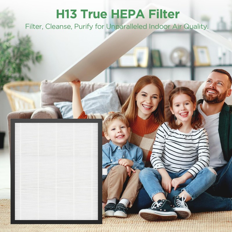 MOOKA KJ217 Air Purifier Filter, 3-in-1 True HEPA Filter, High-Efficiency