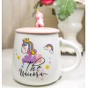 Ebros Gift White Whimsical Crowned Unicorn Rainbow Shooting Star Mug