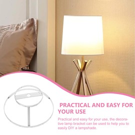 TEHAUX Shell Chandelier Frame, Metal Lampshade Frame for Shells Chandelier, Silver Lamp Shade Bracket for Home Decoration, 5.70 Inch Diameter