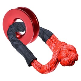 FizLig 41000 lb Recovery Ring for Winch Snatch - Heavy Duty Synthetic Rope Soft Shackle, Off-Road Truck SUV ATV UTV 4x4 Vehicle Recovery Accessories (Red)