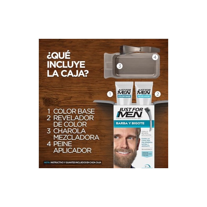 Just For Men Tinte para Barba y Bigote B25 Castaño