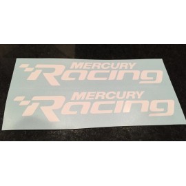Mercury Racing 2014 24" NEW WHITE Sticker Race Boat Outboard DECAL YOU GET 2