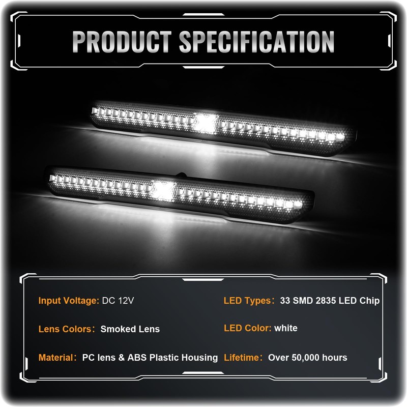 POPMOTORZ LED Side Marker Lights Assembly Compatible With 2020 2021