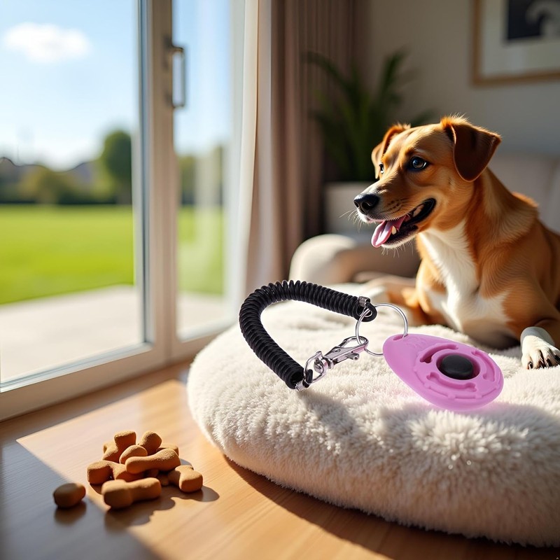 Pchnfei 1 x Pink Training Clicker with Button, Dog Training