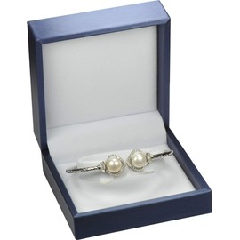 Wholesale Blue Bangle Bracelet Watch Box Luxury Soft Touch PU Leather Material Rich Blue Color for Birthday, Valentine' Day, Mother's Day, Father'day, Christmas...Size 3.54〞(W)*3.54〞(D)*1.65〞(H)