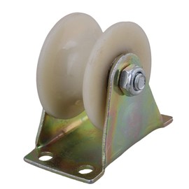 CNBTR Nylon U Type Groove Fixed Caster Wheel Top Plate Rail Pulley 1.2"(with 4pcs Screws and 4pcs Nuts)