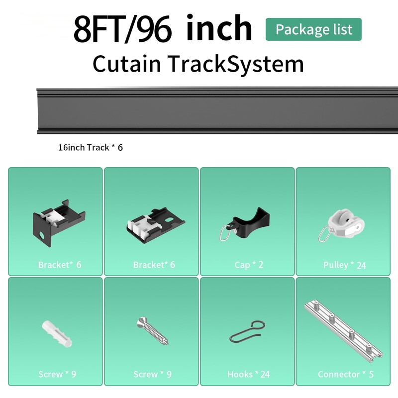 YLNANMI Flexible Bendable Aluminum Curtain Track Ceiling or Wall Mount