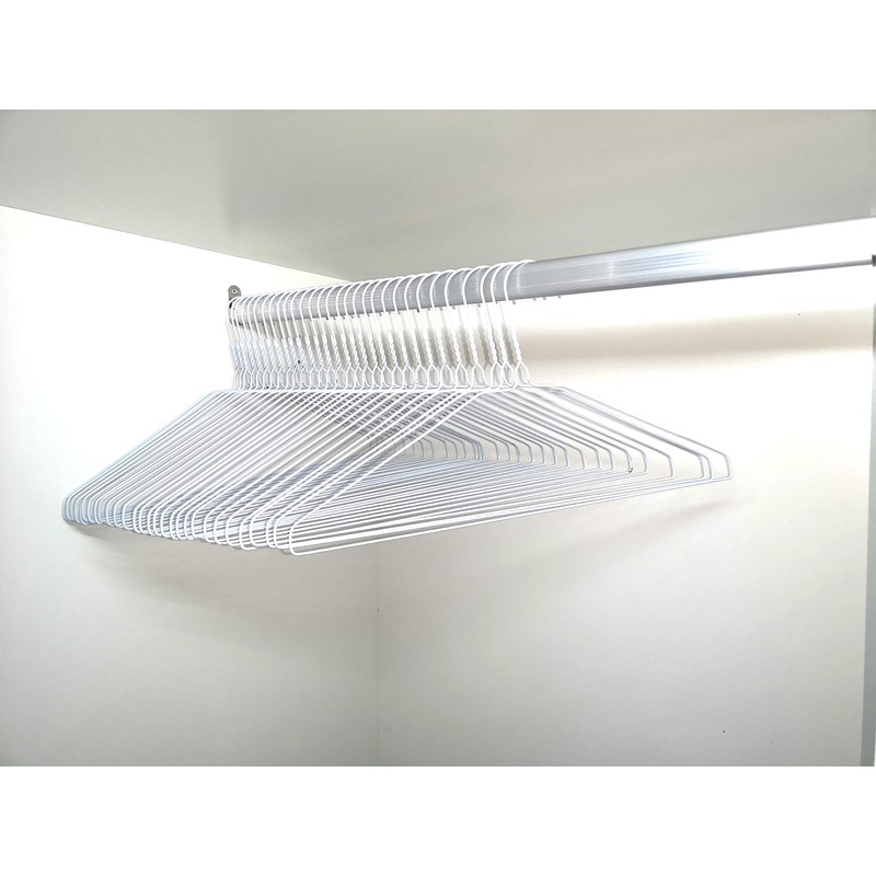 DODIN HOME 10 White Wire Hangers Space Saving Metal Coat