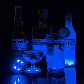 Bar Coasters,Led Bottle Light,Bottle Glorifier,Led Stickers for Wine Liquor Bottles,Cup Holder Light Perfect for Nightclubs Wedding Parties(Blue)