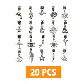 FAIRYGATE Keys Charm Pendants Set 20PCS Wholesale Bulk Lots Silver Charms Mixed Smooth Tibetan Metal DIY for Necklace Bracelet Jewelry Making and Crafting A6809