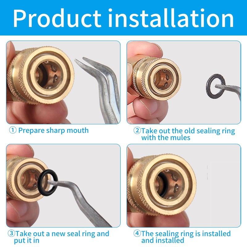 50 Pieces Power Pressure Washer O-Rings Replacement for 1/4 inch,