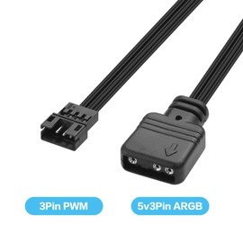 YAODHAOD 5V ARGB auf 4/6 Pin Fan Controller-Adapter 2PCS，für kompatibel mit Coolmoon EZDIY-FAB Piratenschiff RGB Fan Hub,Weitere 4-6 Pin PC-Lüfter und LED-Geräte (3Pin auf PH2.0 4Pin Stecker)
