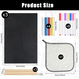 BOUBONI 3 Packs Chalkboard 5.1x7.9 inch Small Chalkboard Sign with Wood Base Double-Sided Message Boards Menu Chalkboard Stand for Kitchen Wedding Bar and Restaurant