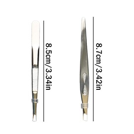 GroveEss 2Pcs Stainless Steel Eyebrow Tweezers,Professional Eyebrow Tweezers Set,Precision Hair Removal Tool Remover for Women Men Facial Hair Removing