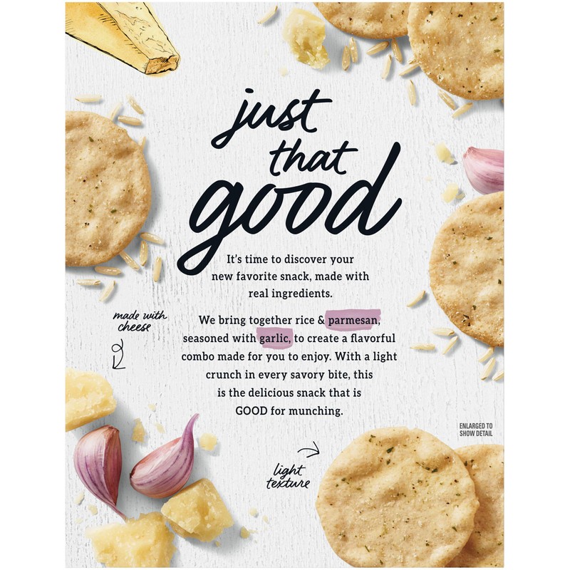 Good Thins Parmesan & Garlic Rice & Cheese Snacks Gluten