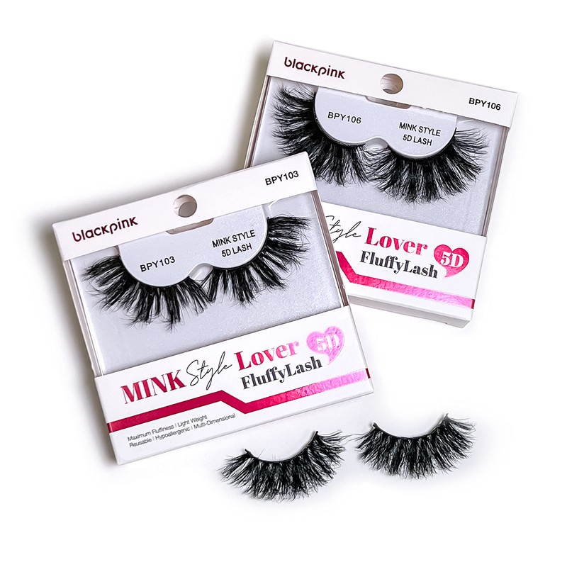 BlackPink Mink Style Lover Fluffy Lash 5D Fluffy Reusable Light