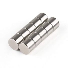 ARCELI Round Magnets 8 x 5 mm Pack of 10 for Fridge, Craft Projects, Whiteboard, Stainless Steel Card