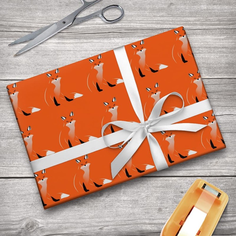 GRAPHICS & MORE Stylish Red Foxy Fox Gift Wrap Wrapping