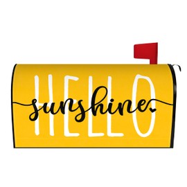 Spring Summer Mailbox Cover 21x18 Inch, Hello Sunshine Post Letter Box Covers, Spring Summer Seasonal Holiday Magnetic Waterproof Mail Wraps for Outdoor Yard Garden Standard Mailbox Decor