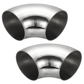 PATIKIL Pack of 2 Stainless Steel Pipe Elbow 90 Degree Elbow 76 mm OD Steel Exhaust Pipe Connector Stainless Steel Elbow 304 Stainless Steel Pipe for Exhaust Pipe Stair Railing Car HVAC