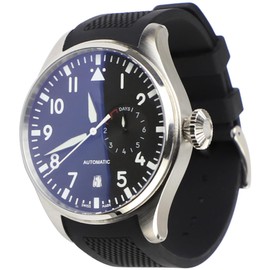 Sight Focus 22mm Curved End Rubber Watch Band for IWC Big Pilot, Chronograph, Pilot's Watches 46MM - Black, 22mm, Waterproof, Comfortable, Sports Style