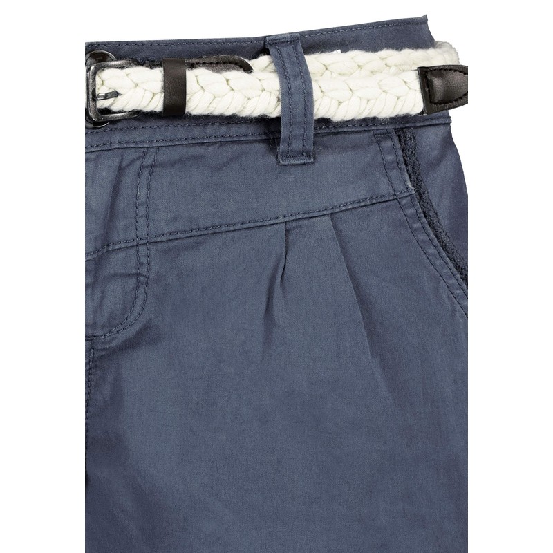 Eight2Nine Women's Chino Shorts with Braided Belt, blue