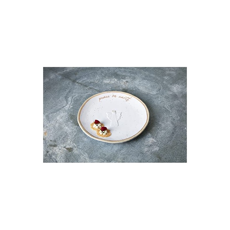 Mud Pie Round Gold Angel Serving Platter, 12" dia