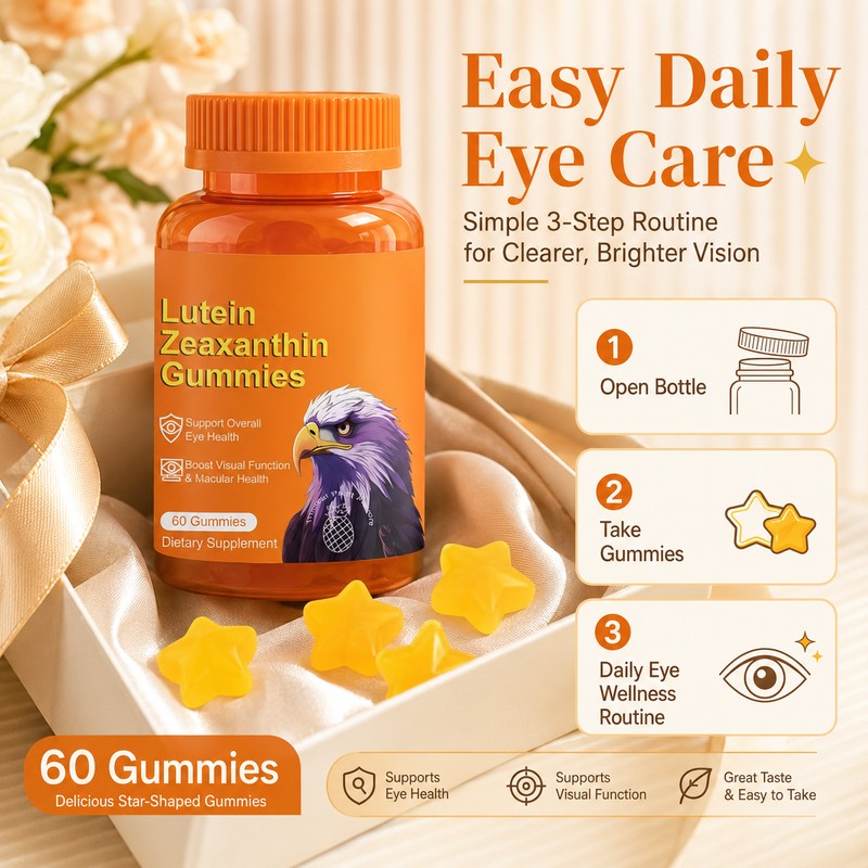Eye Vitamin Gummies for Vision Support – Lutein Multivitamin Supplement