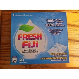 FRESH FiJi Power Sheet Laundry Detergent 30 Sheets Water Soluble Sheets USA Ship