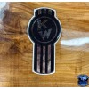 Kenworth Old Style Dark Gray/Chrome Kenworth Emblem Decal Replacement High