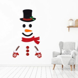 Christmas Snowman Door Stickers Decorations, Winter Snowman Christmas Wall Stickers Christmas Door Decals Snowman Window Stickers Clings for Office Door Wall Refrigerator Christmas Party Decoration