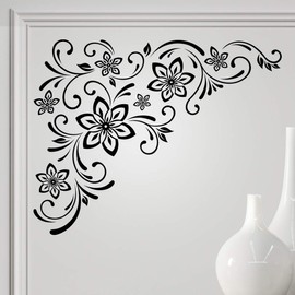 Flowers Wall Sticker Tree Decal Flower Art Bedroom Living Room Stickers decir Rose Kid Nursery Decals Wallpaper Blossom Mural Vinyl Removable Decoration Girl Decor Baby boy Large Floral