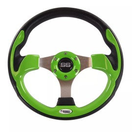 Huskey Lime Green Premium Golf Cart Steering Wheel w/ Adapter for Club Car DS