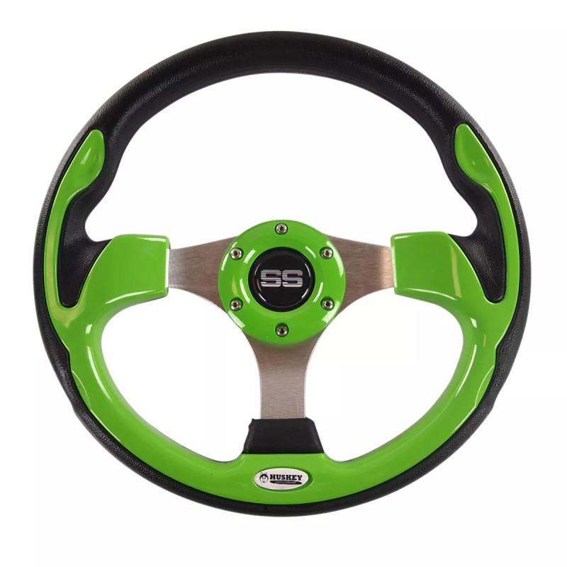 Huskey Lime Green Premium Golf Cart Steering Wheel w/ Adapter