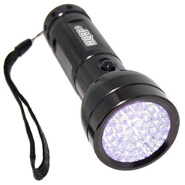 HQRP 51 LEDs 390nm Black light Flashlight for Hotel Room Inspection, Urine Detection, Mineral Hunting, Scorpions Hunting, Leak Detection