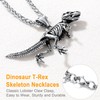 U7 T-Rex Dinosaur Mens Pendant Necklace Stainless Steel Novelty Necklaces