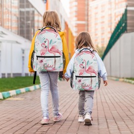 ALAZA Flamingo Backpacks for Girls Kids Flamingo Book Bag School Book Bags 3rd 4th 5th Grade Elementary Flamingo Bookbag Travel Laptop Shoulder Flamingo Bag Students Daypacks