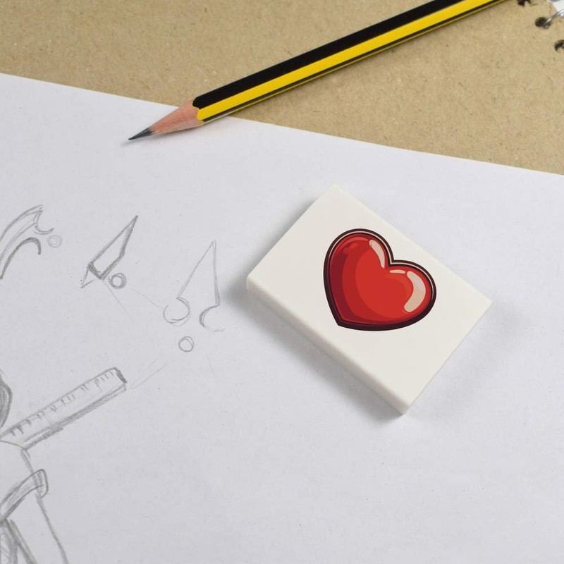 2 x 45mm 'Valentine's Heart' Erasers/Rubbers (ER00047395)