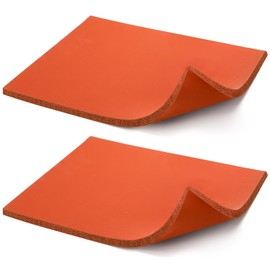 WRINGKIT 2 Pack Silicone Heat Press Mat, 15 x 12 Inch Washable Heat Press Pad, Double Sided 0.34 Inch Thick Transfer Sheet for Cricut Easypress, T Shirt Iron, Red