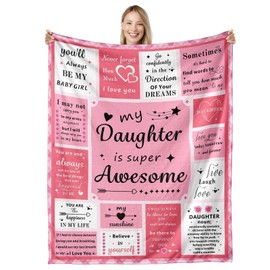 Daughter Birthday Gifts Daughter Blanket Gifts from Mom Dad to My Daughter Throw Blanket Birthday Gifts for Daughter Adult Christmas Stocking Stuffers Valentines Wedding Gifts for Daughter 50"×60"