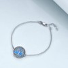 YAFEINI Tree of Life Bracelet 925 Sterling Silver Blue Opal