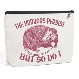 Sarcastic Funny Opossum Theme Opossum Gifts Animal Opossum Love Gift Mental Health Gifts Strength Resilience Quotes Makeup Bag, Cosmetic Bag Travel Toiletry Skincare Bag for Women Girls Grandma