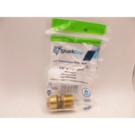 SHARKBITE U118LFA 3/8" (1/2" O.D.) PTC X 1/2" MIP BRASS REDUCING ADAPTER FITTING