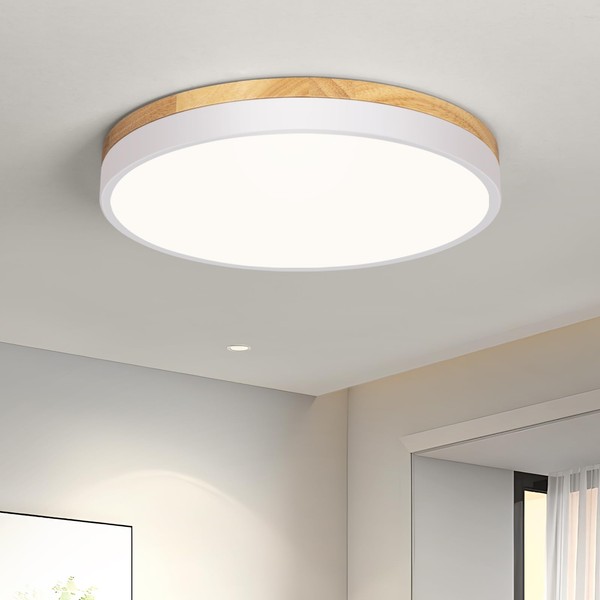 Vikaey Ceiling Light 11.81 inch, Flush Ceiling Light White, LED