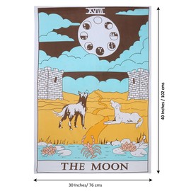 raajsee The Moon Tarot Tapestry Aesthetic – Sun Moon Star Indie Tapestries Wall Hanging – Tarot Card Small Tapestry Bedroom - Hippie Room Decor - Boho Tapestrys Trippy 30x40 Inches