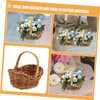 Ciieeo Pcs Hand Woven Rattan Flower Baskets Cane Handles Miniature