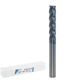 JIANXING 3/8" Extra Long 4-Flute Carbide Square End Mill for Stainless Steel & Titanium Alloy (TC4/TC7), AP Coating, Variable Helix, High-Performance Milling Cutter(1-Pack)